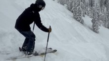 Skier Attempts A Front Flip And Falls In The Snow