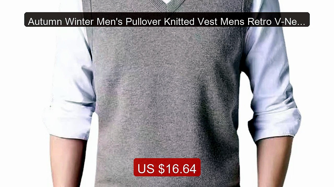 Autumn Winter Men's Pullover Knitted Vest Mens Retro V-Neck Ju... -- Best Buy 2026 | Great Quality!