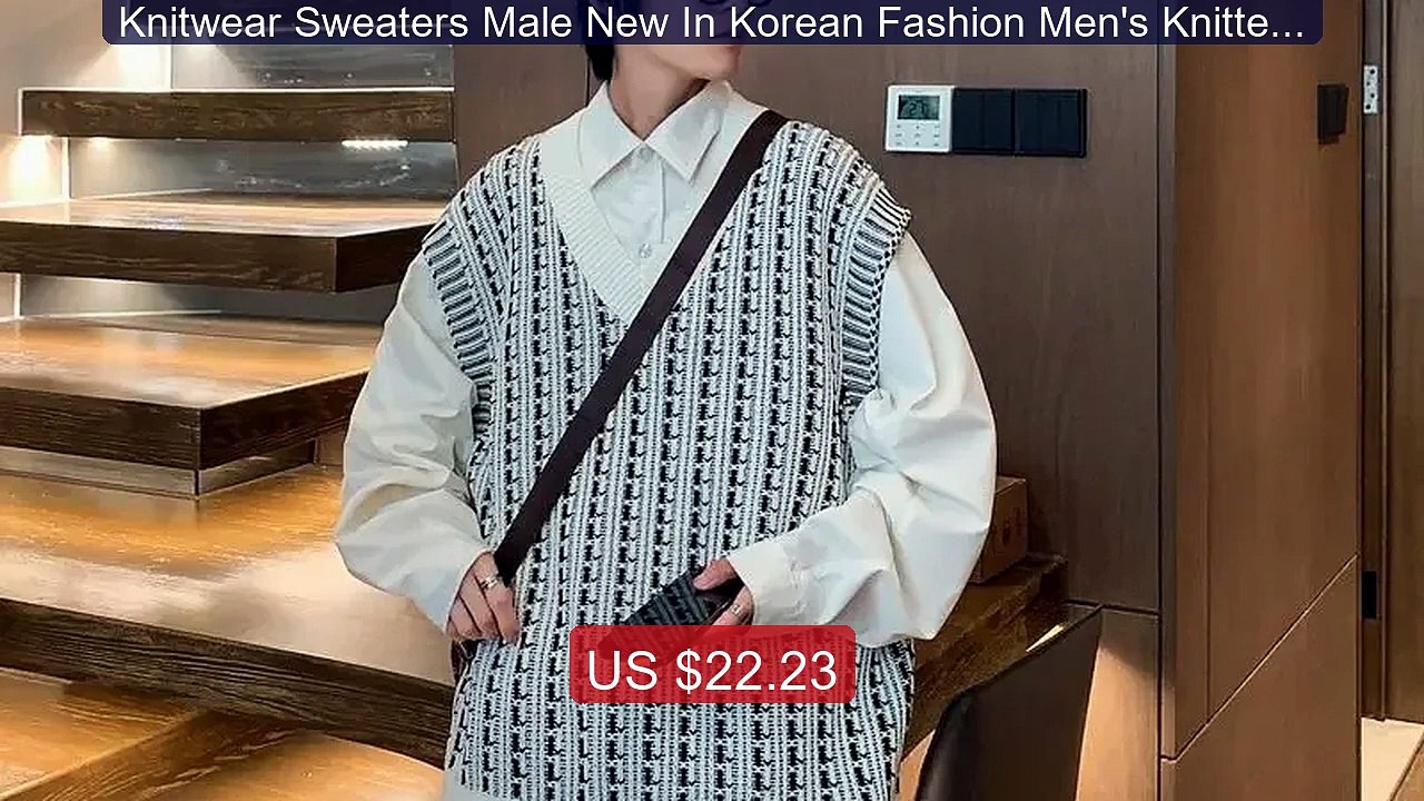 Knitwear Sweaters Male New In Korean Fashion Men's Knitted Ves... -- Best Buy 2026 | Great Quality!