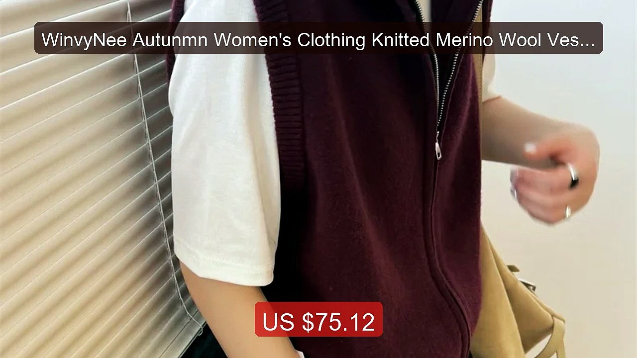 WinvyNee Autunmn Women's Clothing Knitted Merino Wool Vest Coa... -- Hot Deal 2026 | Limited Offer!