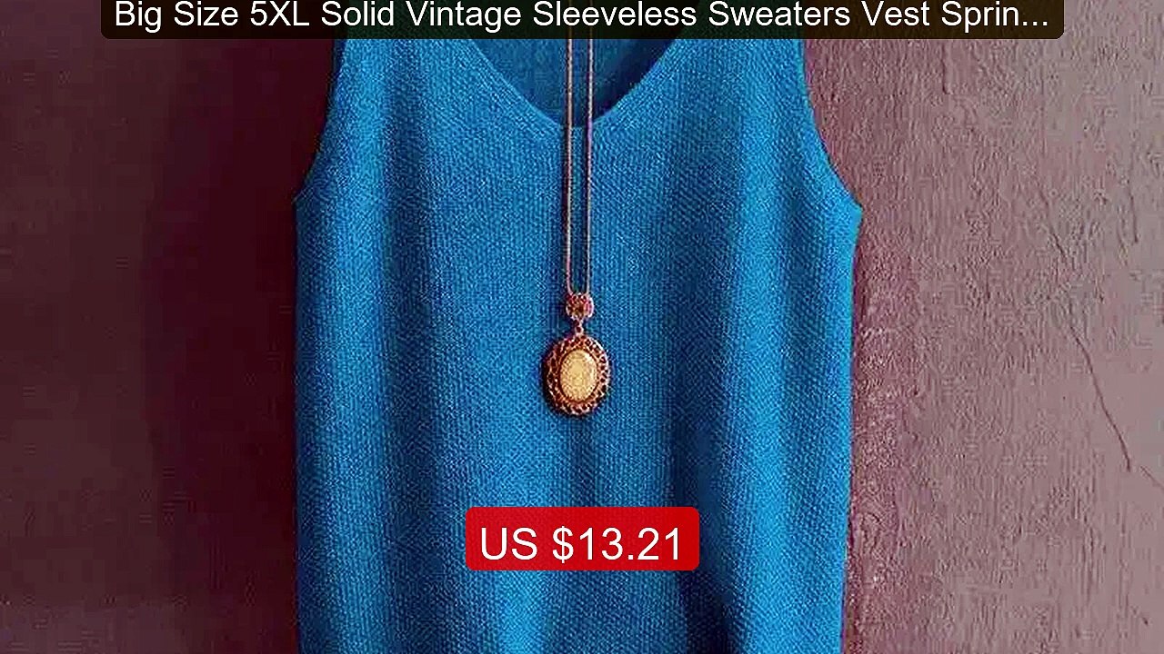Big Size 5XL Solid Vintage Sleeveless Sweaters Vest Spring Aut... -- Hot Deal 2026 | Limited Offer!