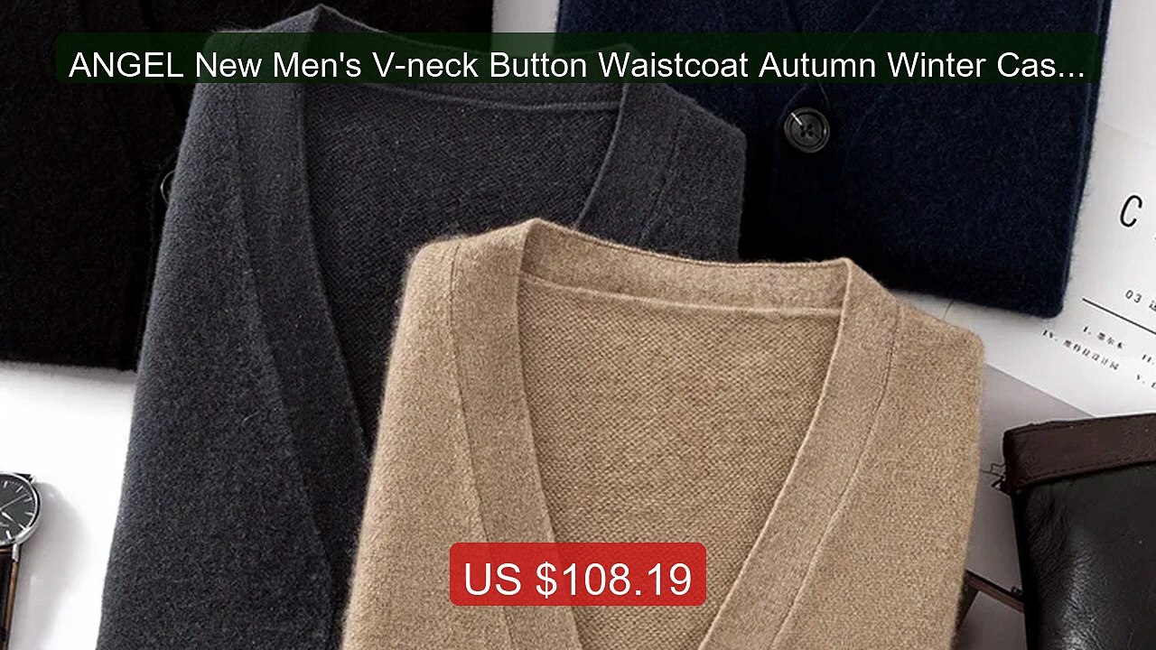 ANGEL New Men's V-neck Button Waistcoat Autumn Winter Cashmere Sle... -- Best Deal 2026 | Shop Now!