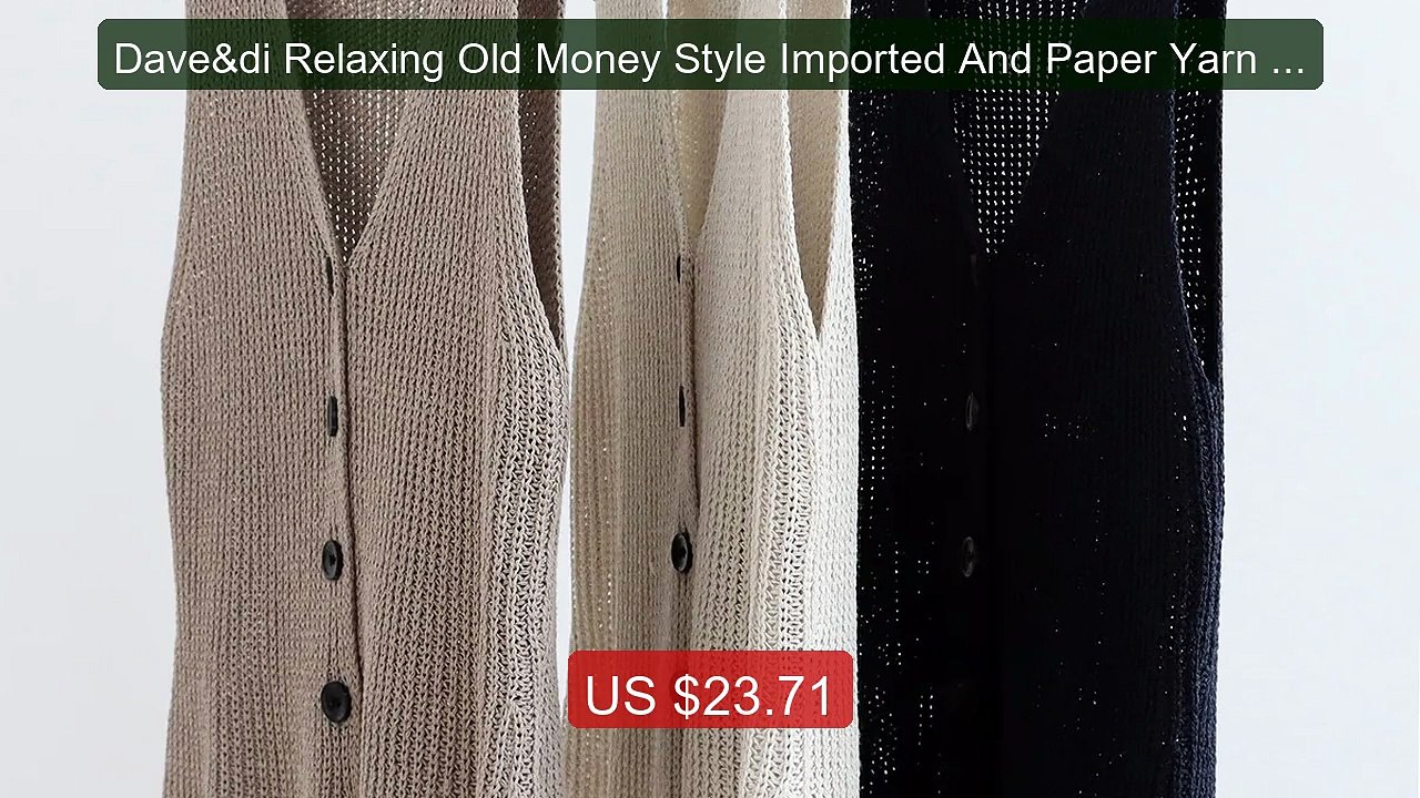 Dave&di Relaxing Old Money Style Imported And Paper Yarn V-ne... -- Amazing Value 2026 | Must Have!