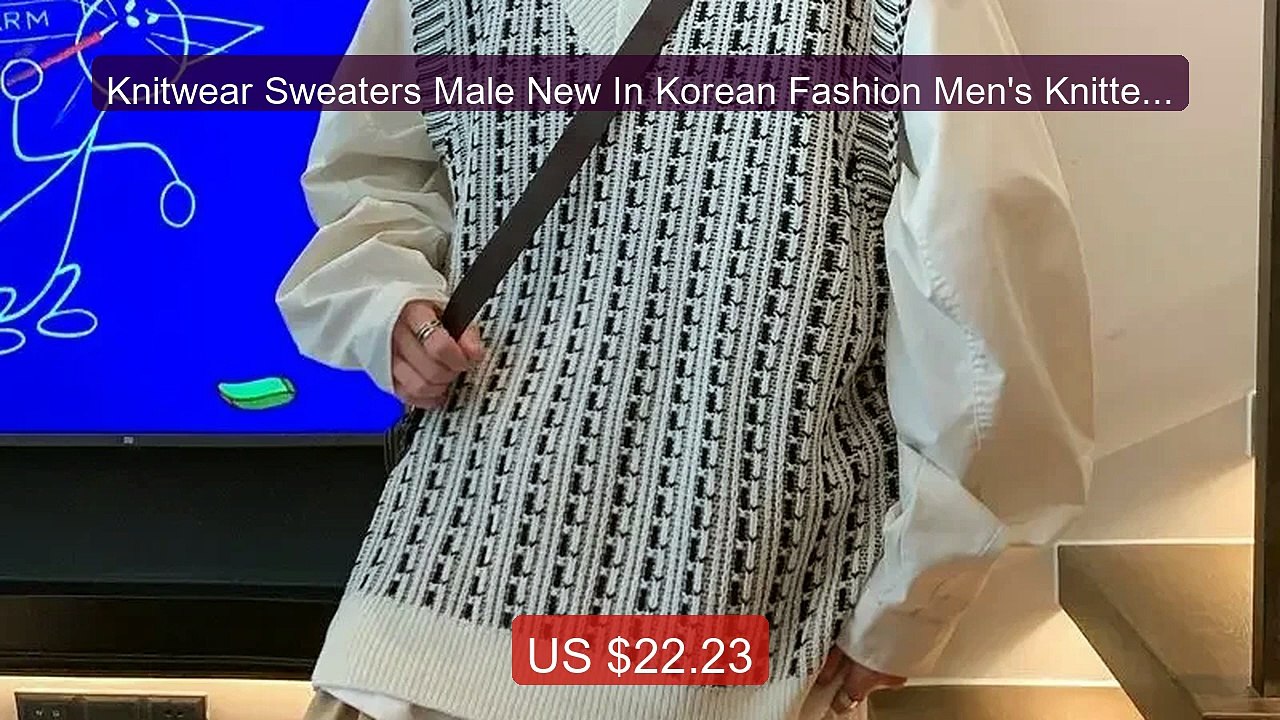 Knitwear Sweaters Male New In Korean Fashion Men's Knitted Ves... -- Hot Deal 2026 | Limited Offer!