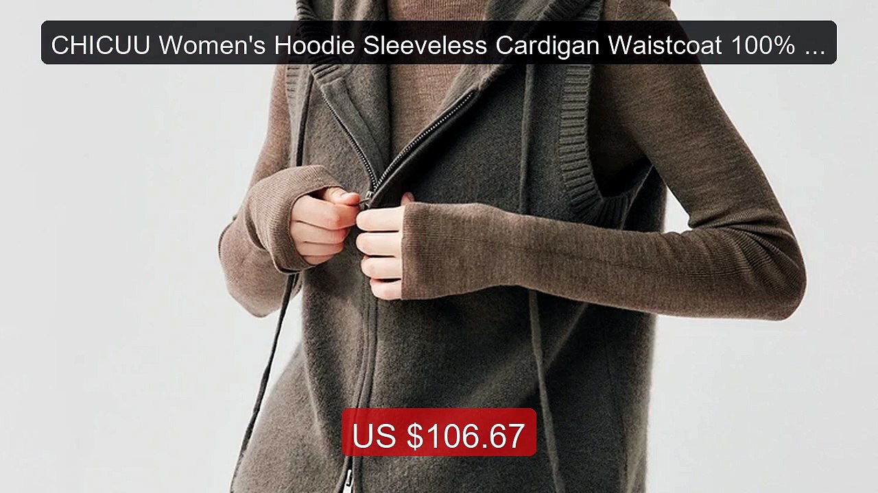 CHICUU Women's Hoodie Sleeveless Cardigan Waistcoat 100% Cashm... -- Best Buy 2026 | Great Quality!