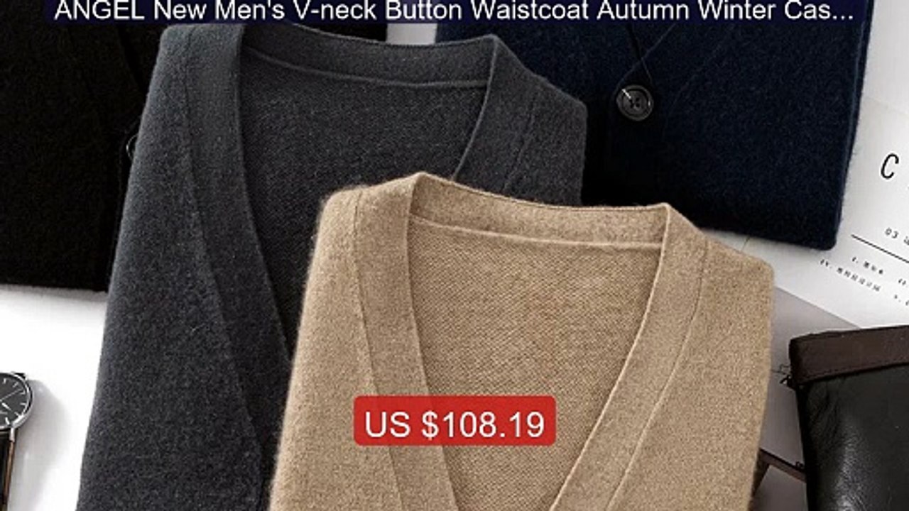 ANGEL New Men's V-neck Button Waistcoat Autumn Winter Cashmere Sle... -- Best Deal 2026 | Shop Now!