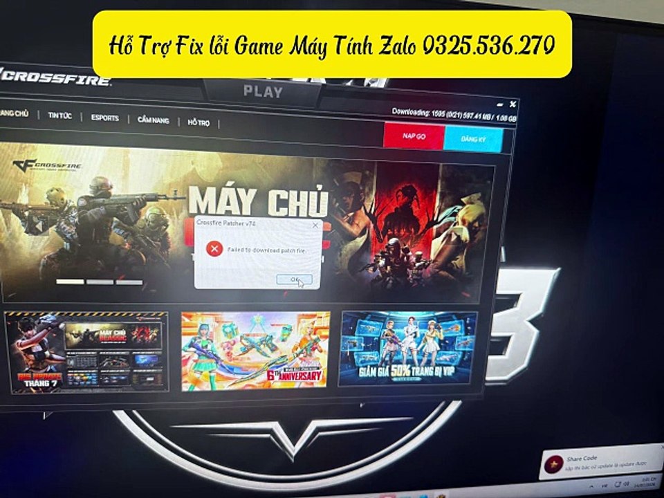 Lỗi CrossFire Failed to Download Patch File? Mình Vừa Fix Thành Công Cho Khách | Cài Đột Kích Không Được