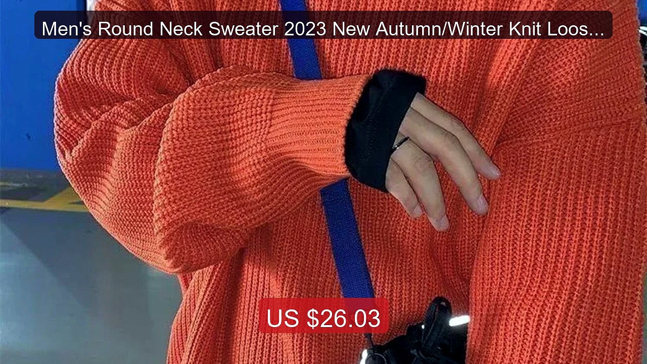 Men's Round Neck Sweater 2023 New Autumn/Winter Knit Loose ... -- Top Pick 2026 | Unbeatable Price!