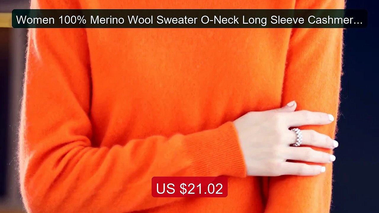Women 100% Merino Wool Sweater O-Neck Long Sleeve Cashmere Knitwear... -- Top Rated 2026 | Buy Now!