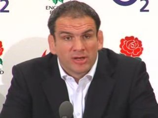 Martin Johnson speaking at England rugby press conference