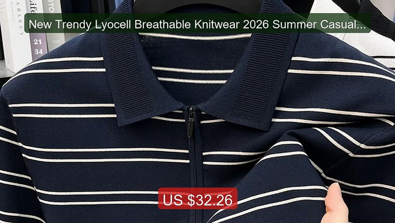 New Trendy Lyocell Breathable Knitwear 2026 Summer Casual Stri... -- Best Buy 2026 | Great Quality!