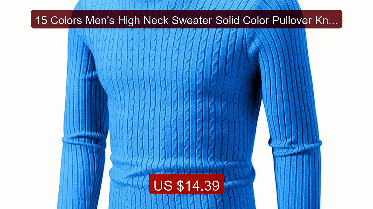 15 Colors Men's High Neck Sweater Solid Color Pullover Knitted Warm... -- Top Rated 2026 | Buy Now!
