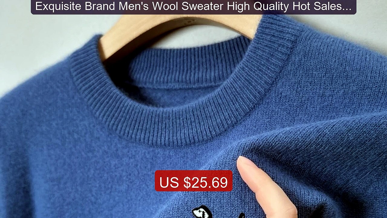 Exquisite Brand Men's Wool Sweater High Quality Hot Sales Dog Embr... -- Best Deal 2026 | Shop Now!