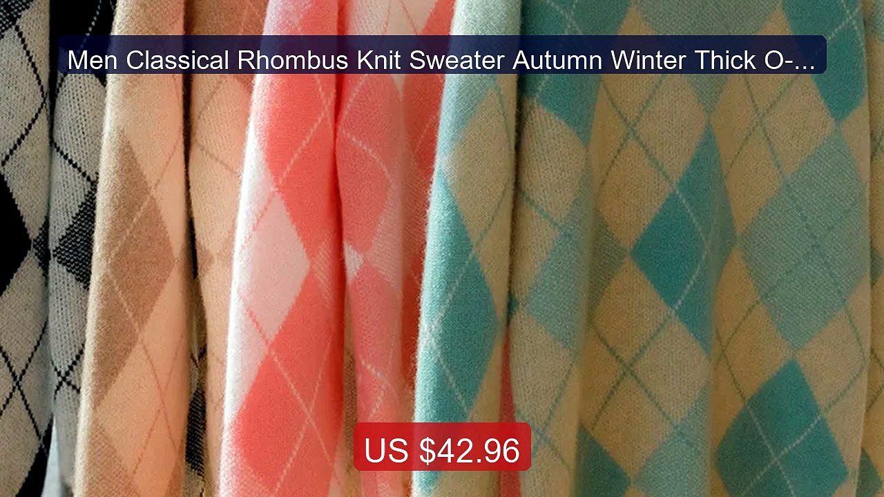 Men Classical Rhombus Knit Sweater Autumn Winter Thick O-neck ... -- Hot Deal 2026 | Limited Offer!