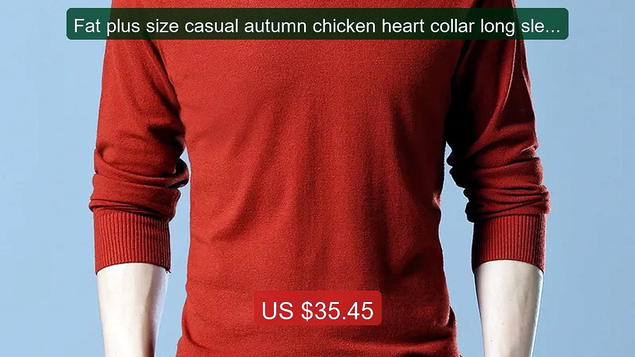 Fat plus size casual autumn chicken heart collar long sleev... -- Top Pick 2026 | Unbeatable Price!
