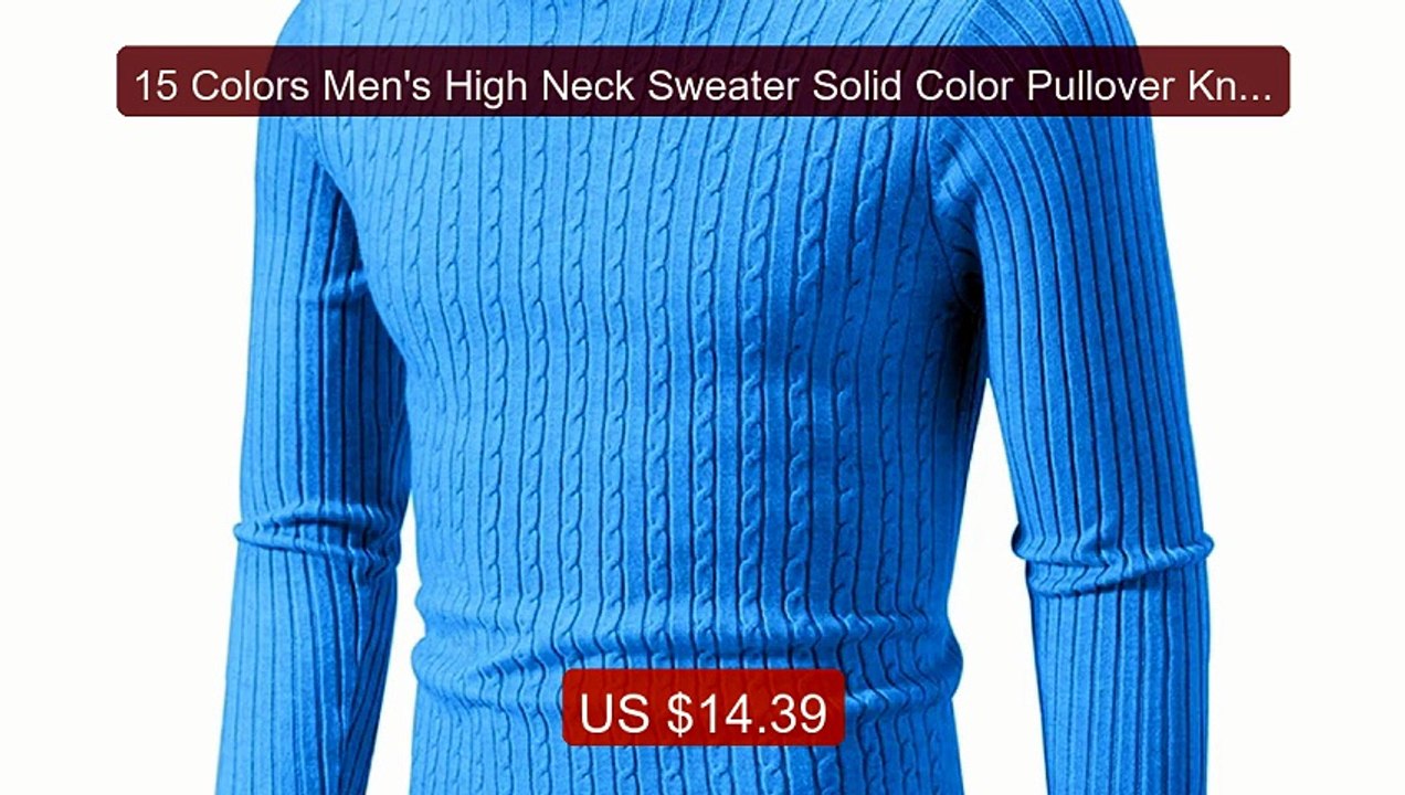 15 Colors Men's High Neck Sweater Solid Color Pullover Knitte... -- Amazing Value 2026 | Must Have!