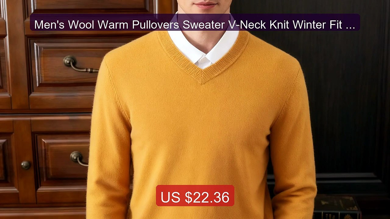 Men's Wool Warm Pullovers Sweater V-Neck Knit Winter Fit To... -- Top Pick 2026 | Unbeatable Price!