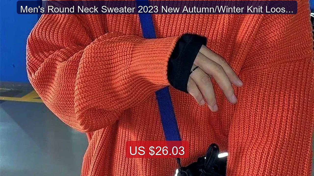 Men's Round Neck Sweater 2023 New Autumn/Winter Knit Loose and... -- Best Buy 2026 | Great Quality!