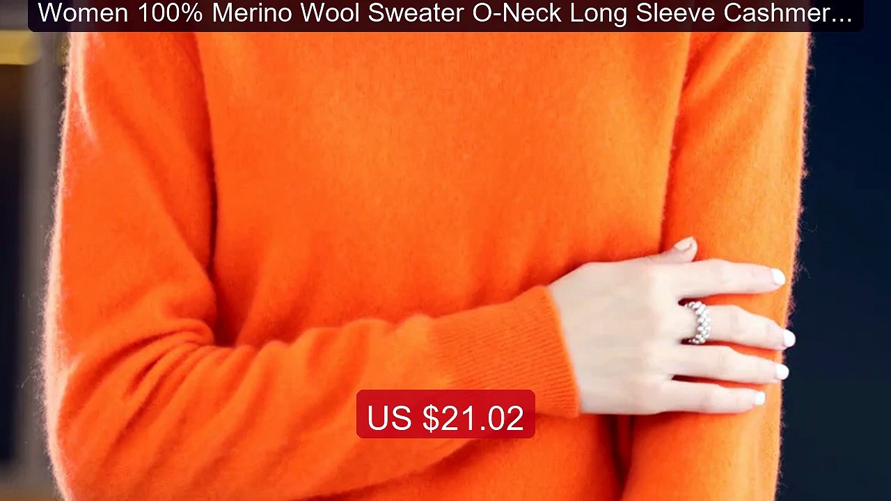 Women 100% Merino Wool Sweater O-Neck Long Sleeve Cashmere Knitwear... -- Top Rated 2026 | Buy Now!