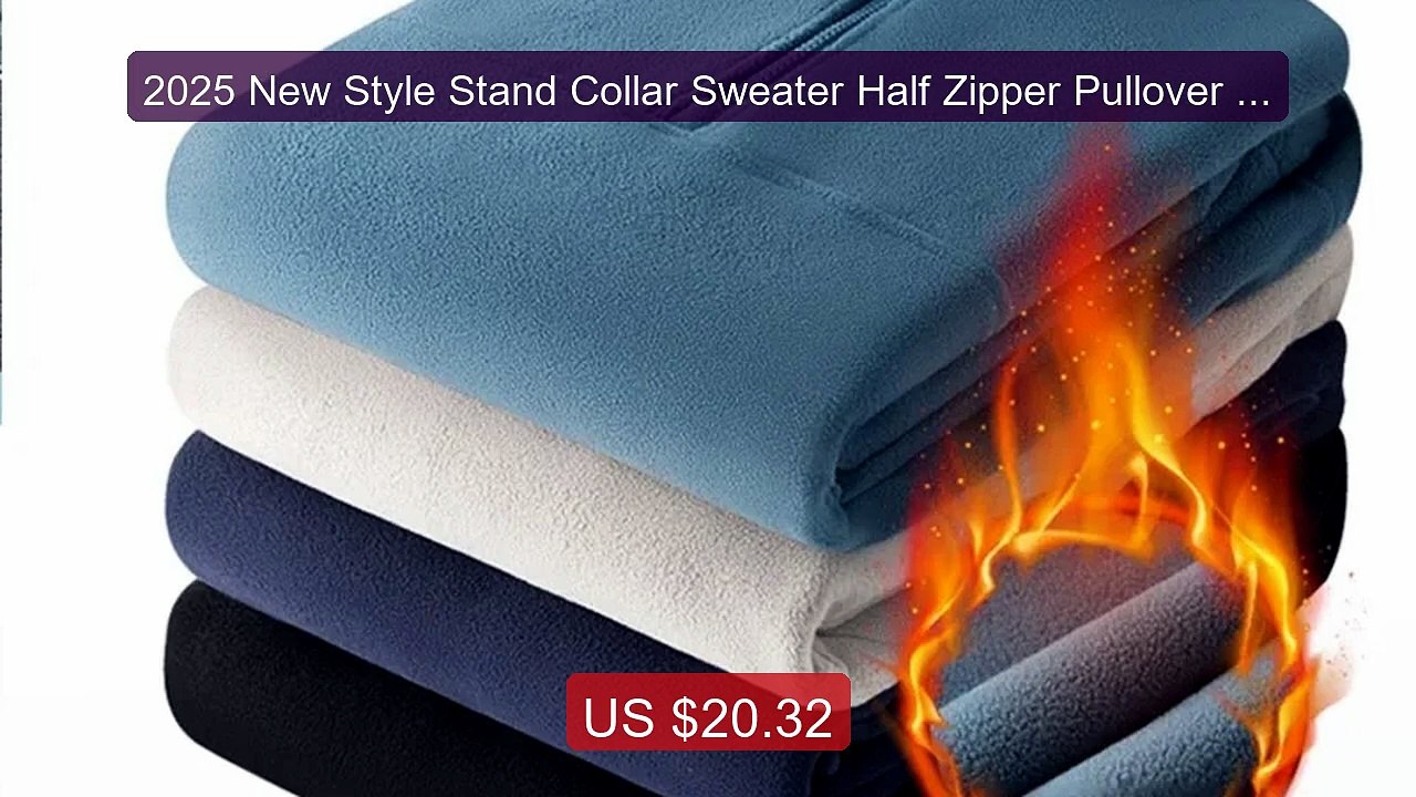 2025 New Style Stand Collar Sweater Half Zipper Pullover Long... -- Amazing Value 2026 | Must Have!