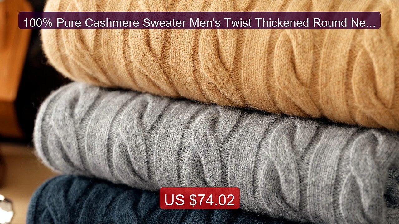 100% Pure Cashmere Sweater Men's Twist Thickened Round Neck L... -- Amazing Value 2026 | Must Have!