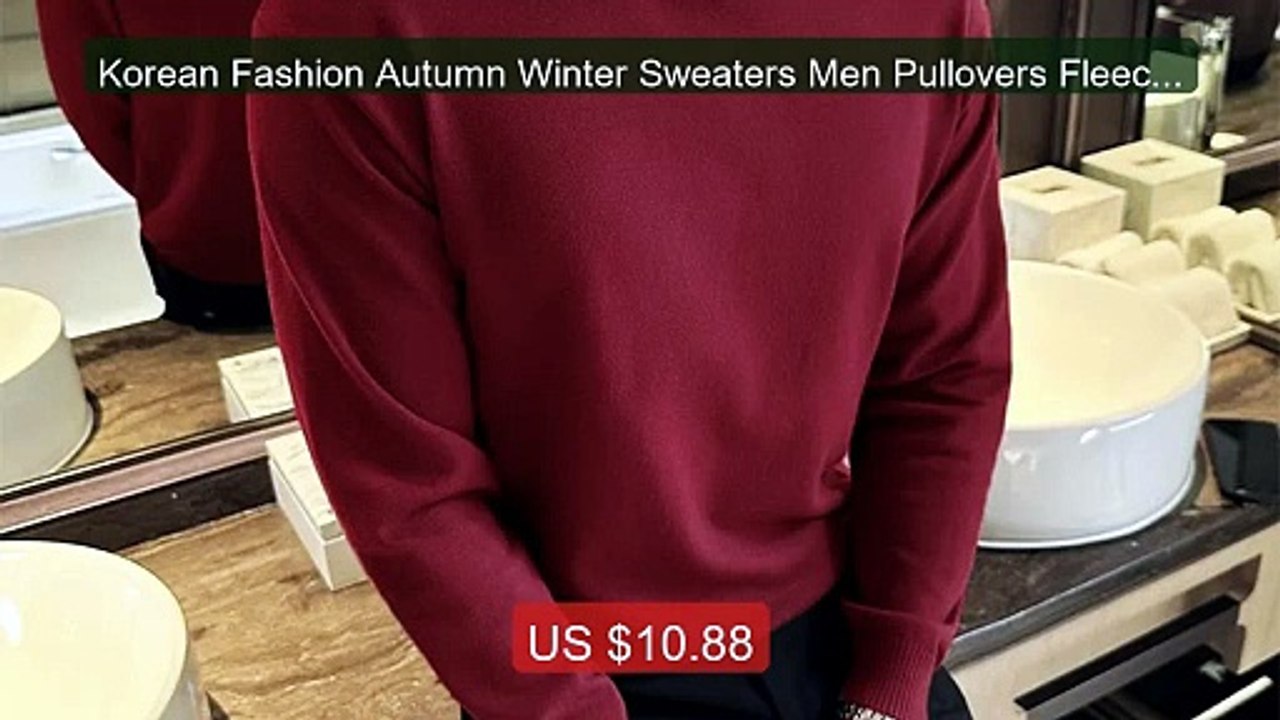 Korean Fashion Autumn Winter Sweaters Men Pullovers Fleece Turtlene... -- Top Rated 2026 | Buy Now!