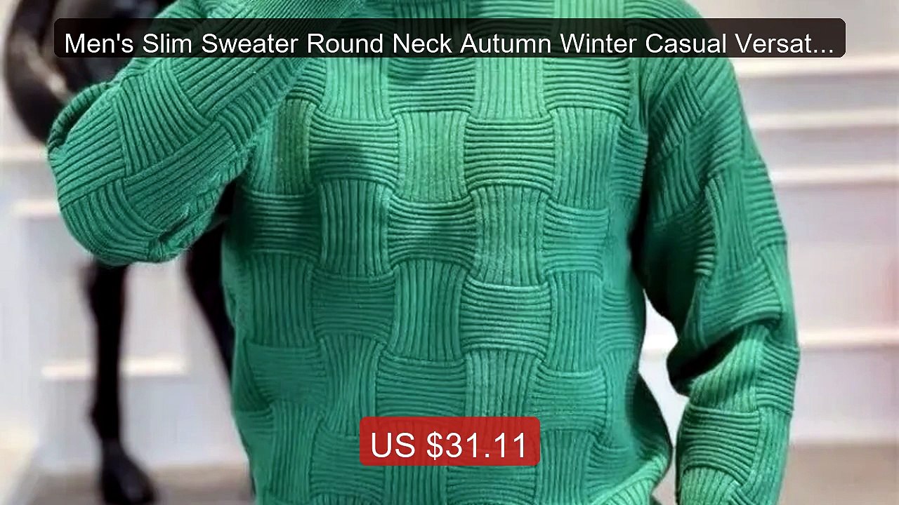 Men's Slim Sweater Round Neck Autumn Winter Casual Versatile Pullov... -- Top Rated 2026 | Buy Now!