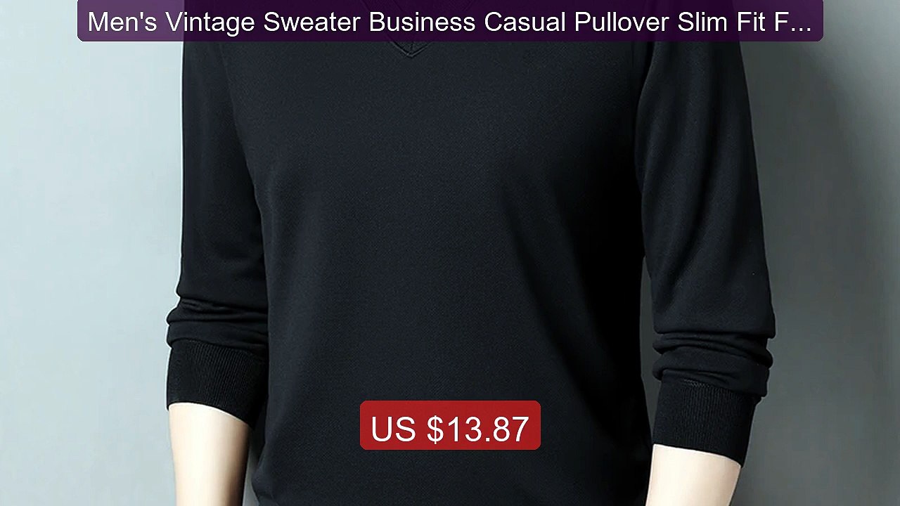 Men's Vintage Sweater Business Casual Pullover Slim Fit Fle... -- Top Pick 2026 | Unbeatable Price!