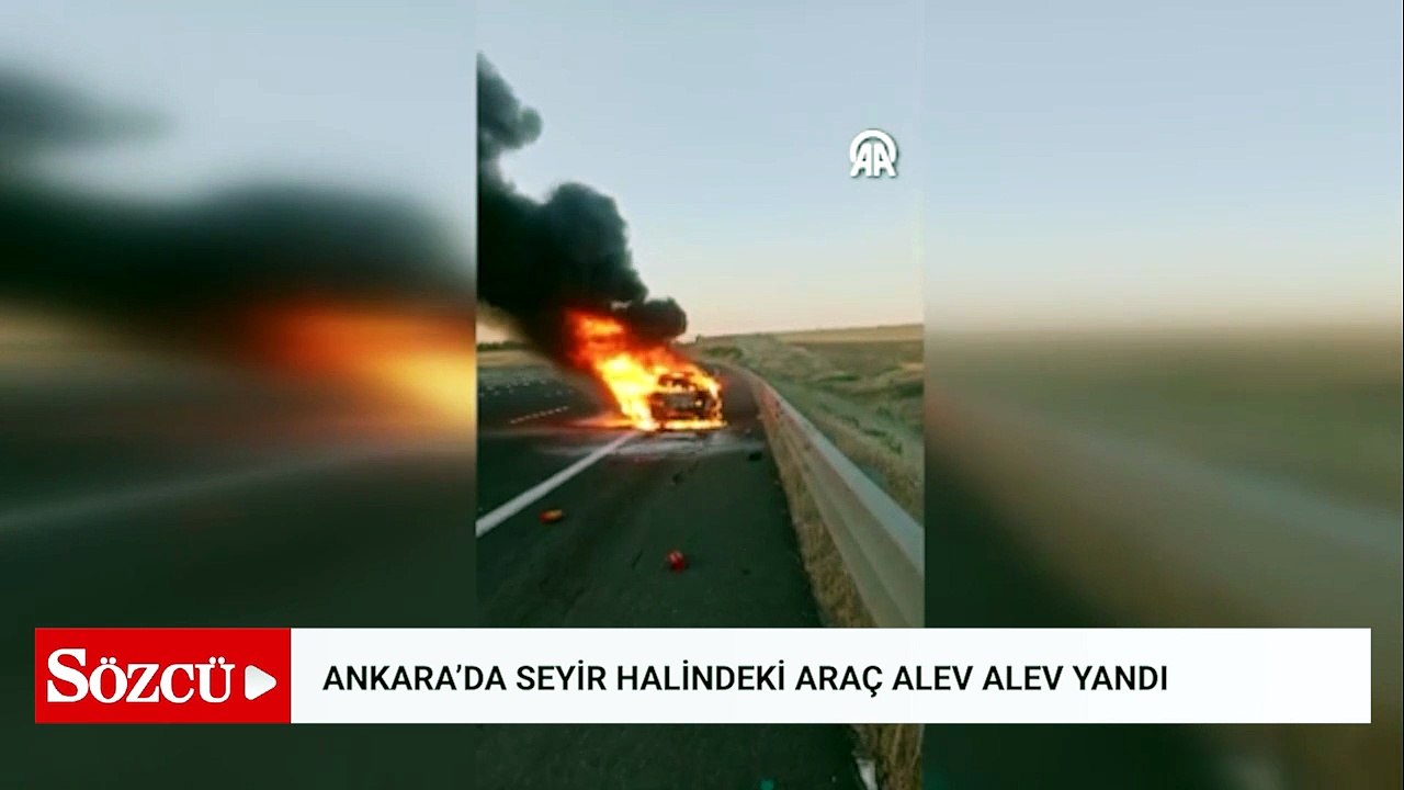Ankara'da seyir halinde alev alan otomobil söndürüldü