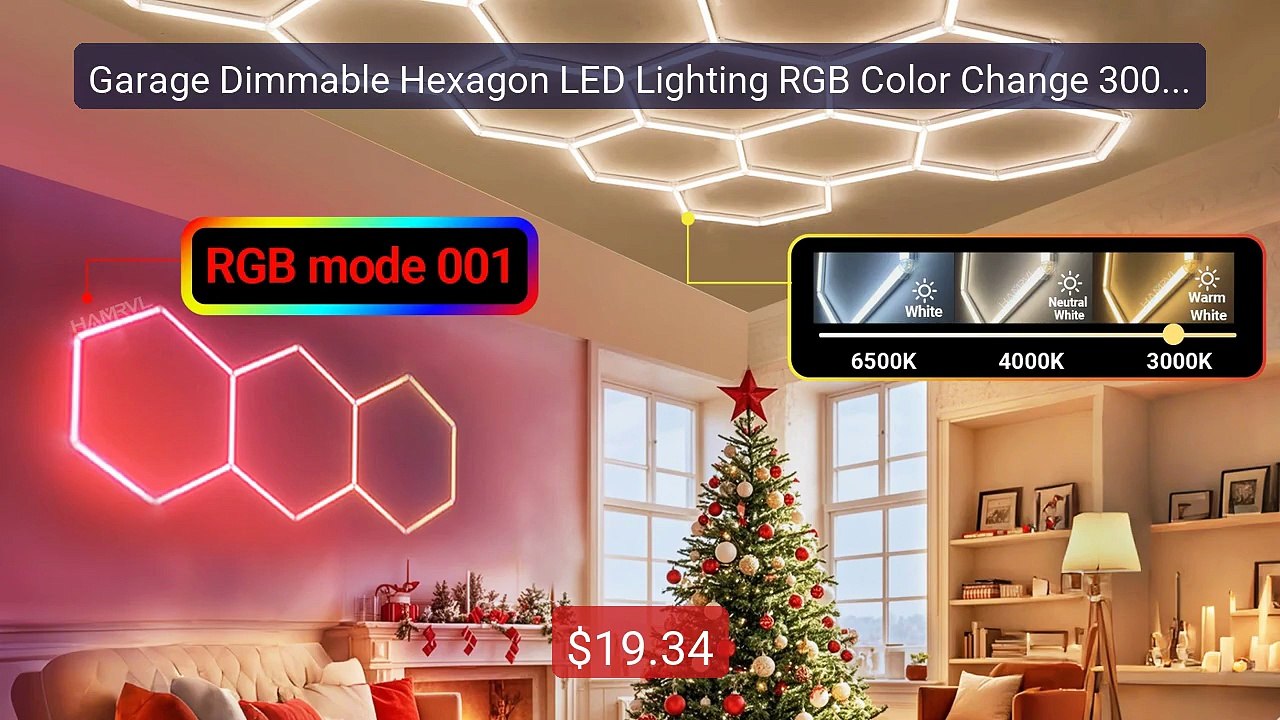 Garage Dimmable Hexagon LED Lighting RGB Color Change 3000-6000K Gy... -- Top Rated 2026 | Buy Now!