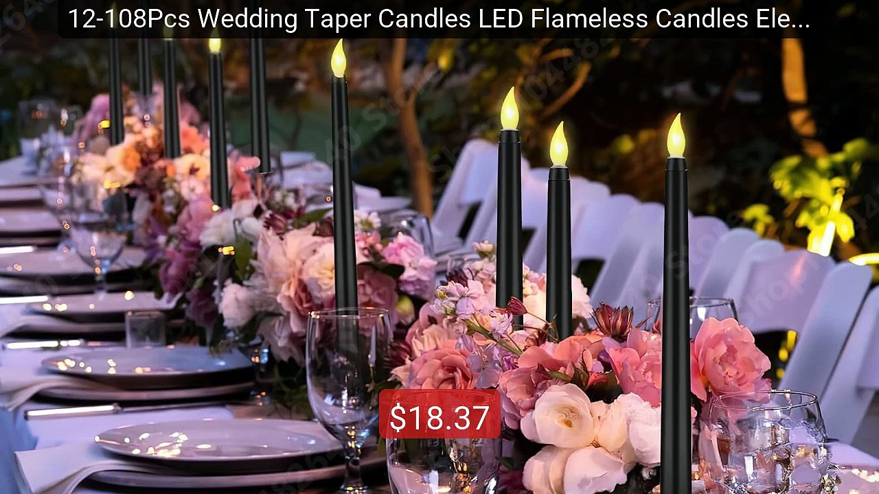 12-108Pcs Wedding Taper Candles LED Flameless Candles Electric... -- Best Buy 2026 | Great Quality!