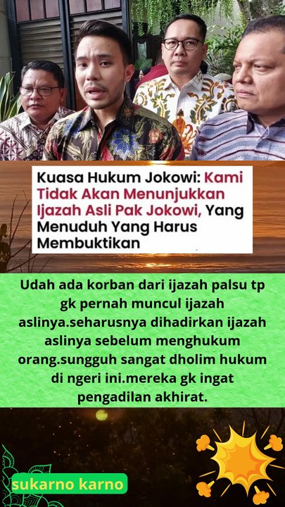 KUASA HUKUM JOKOWI  YANG MENUDUH YG HARUS MEMBUKTIKAN, kok bisa