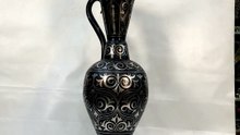 Handmade Damascene Pitcher Vase – Silver Inlay Metal Ewer, Luxury Decorative Jug, Artisan Home Decor from Meknes5