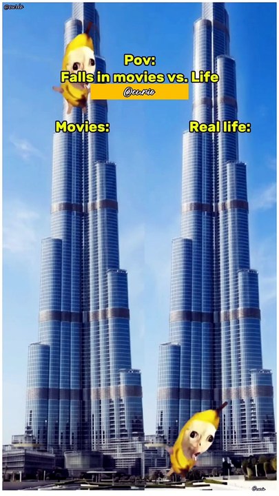 Movies vs Real Life Falling 😭​#MoviesVsRealLife #BananaCat #FunnyMemes #CatMemes #Shorts #Relatable #Comedy #TikTokMemes