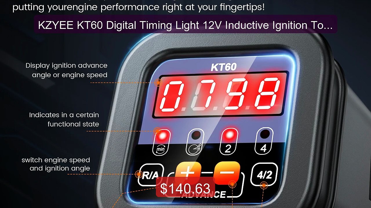 KZYEE KT60 Digital Timing Light 12V Inductive Ignition Tool wi... -- Best Buy 2026 | Great Quality!