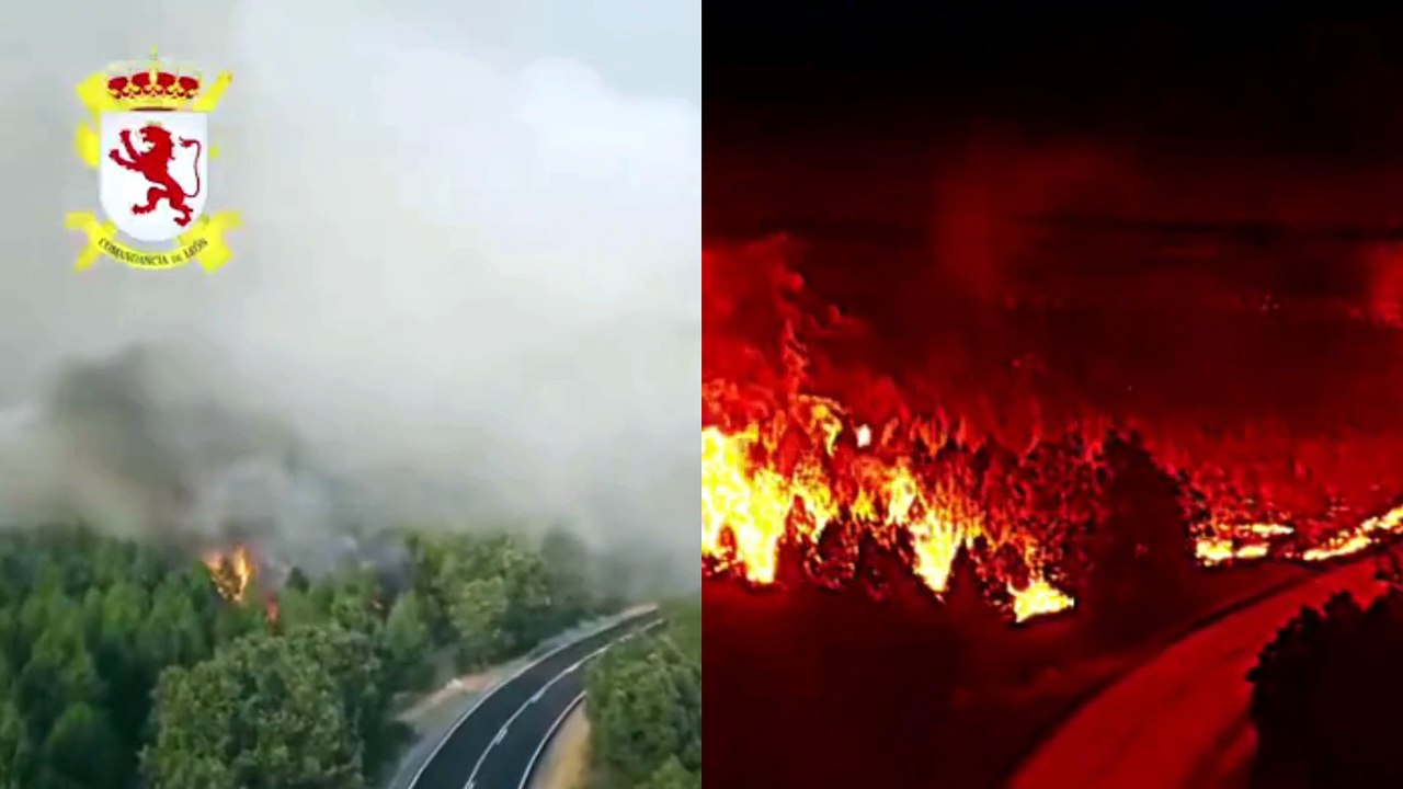 El vídeo de la Guardia Civil de León que muestra desde el aire el incendio de San Cipriano