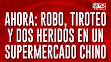 Robo, tiroteo y dos heridos en un supermercado chino
