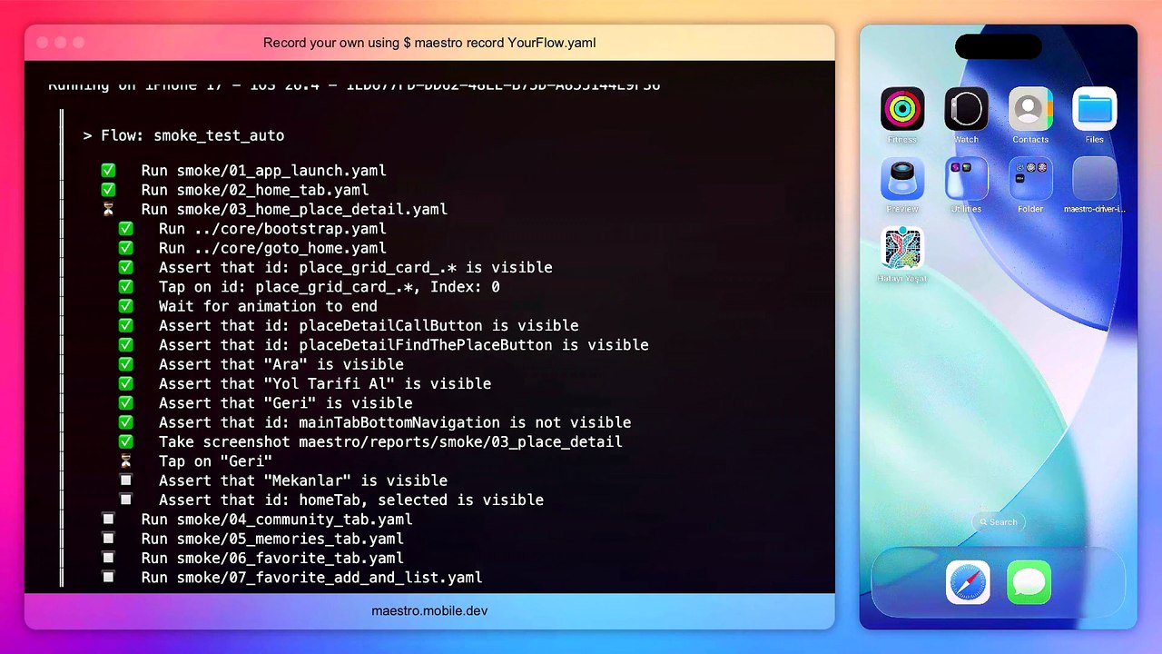 Autonomous Flutter UI Testing: 8 Maestro Flows Written by an AI Agent — Full Run