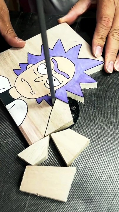 ​Deeply Relaxing Wood Carving Art: Purple Hair Rick Drawing 💜 | Top G7 ASMR