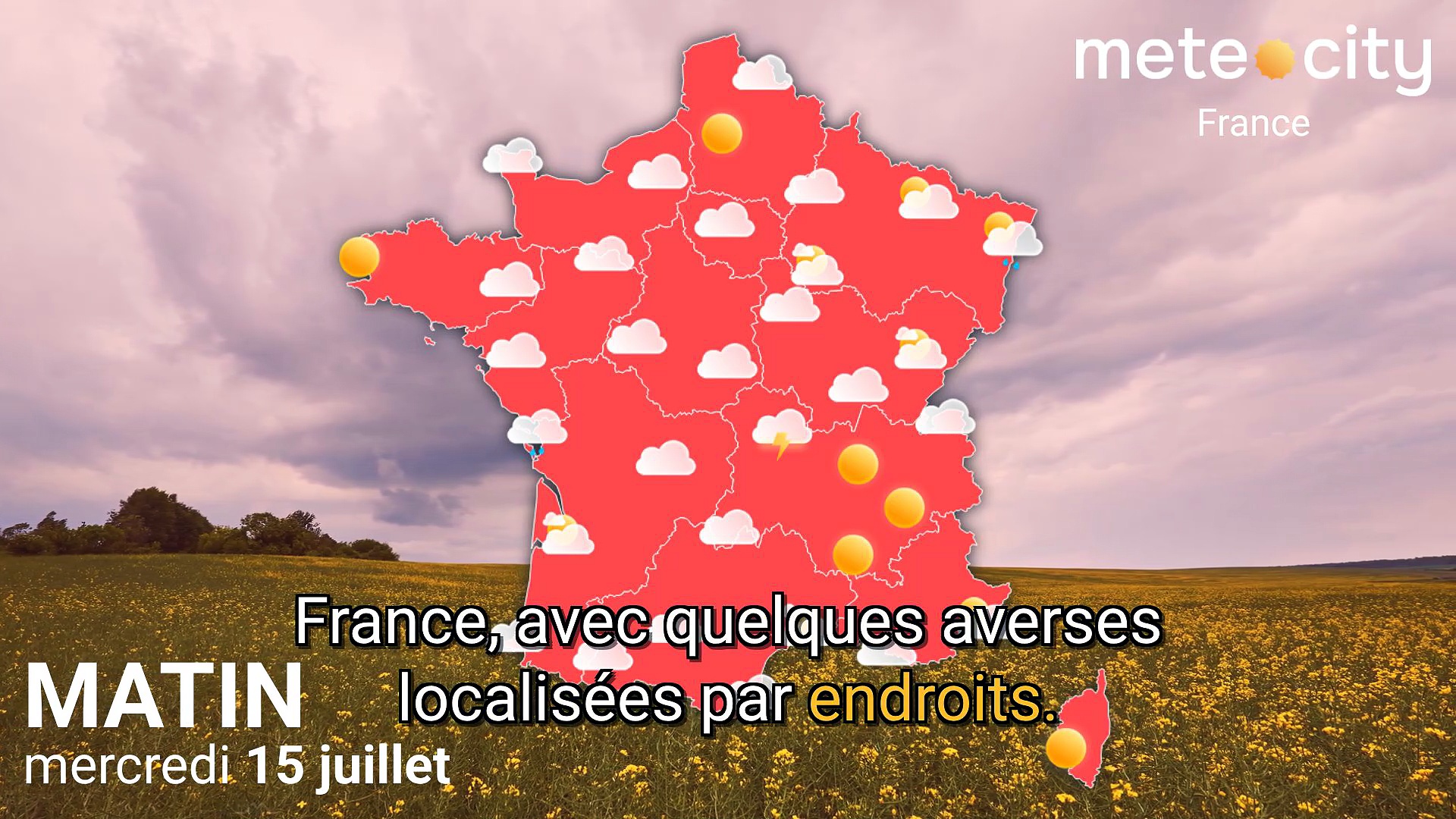 Bulletin météo France du mercredi 15 juillet 2026