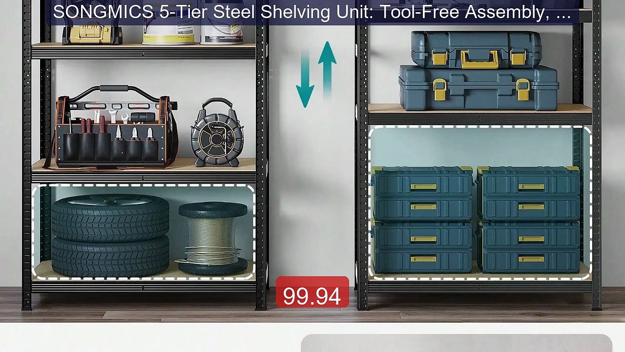SONGMICS 5-Tier Steel Shelving Unit: Tool-Free Assembly, Garag... -- Hot Deal 2026 | Limited Offer!