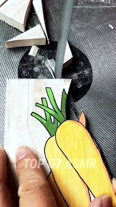 ​Deeply Relaxing Wood Carving Art: Fresh Carrot Vegetable Drawing 🥕 | Top G7 ASMR