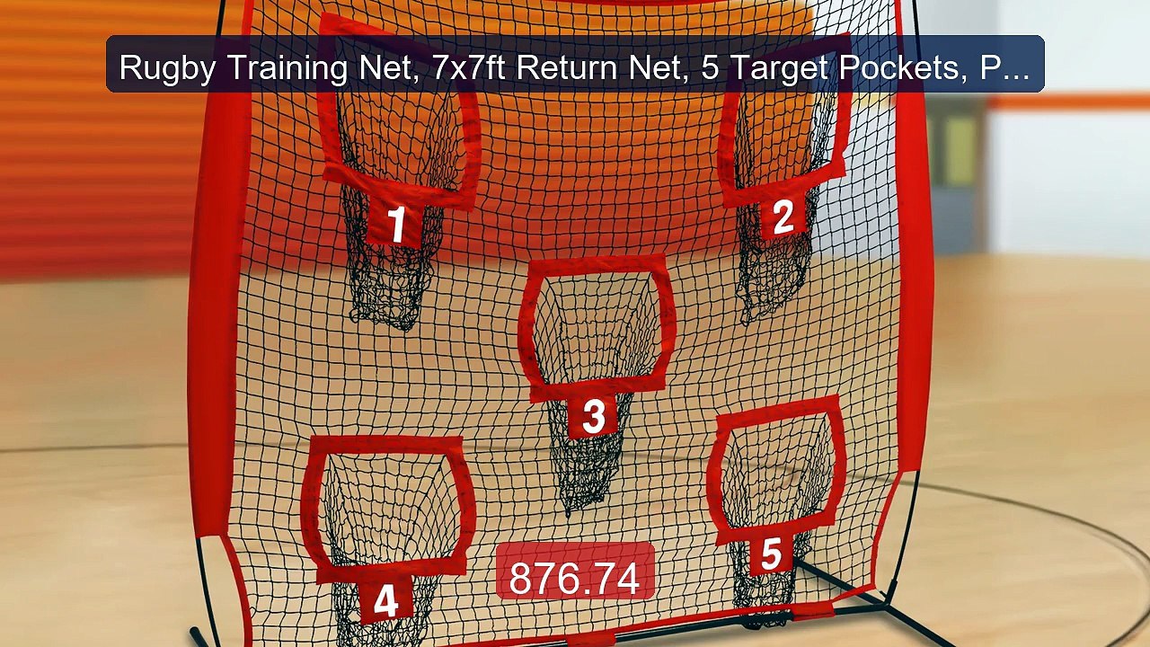 Rugby Training Net, 7x7ft Return Net, 5 Target Pockets, Por... -- Top Pick 2026 | Unbeatable Price!