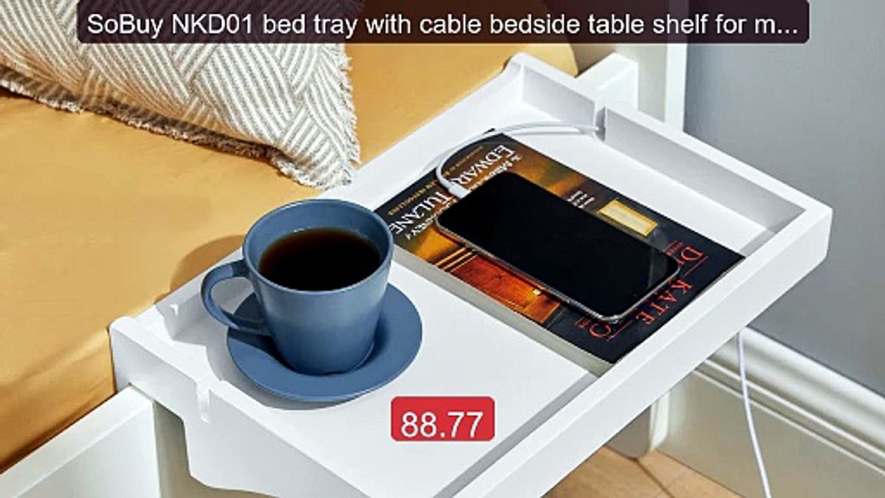 SoBuy NKD01 bed tray with cable bedside table shelf for mobil... -- Amazing Value 2026 | Must Have!