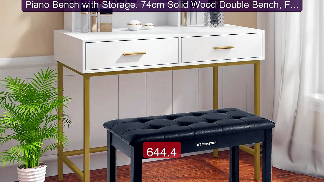 Piano Bench with Storage, 74cm Solid Wood Double Bench, Fau... -- Top Pick 2026 | Unbeatable Price!