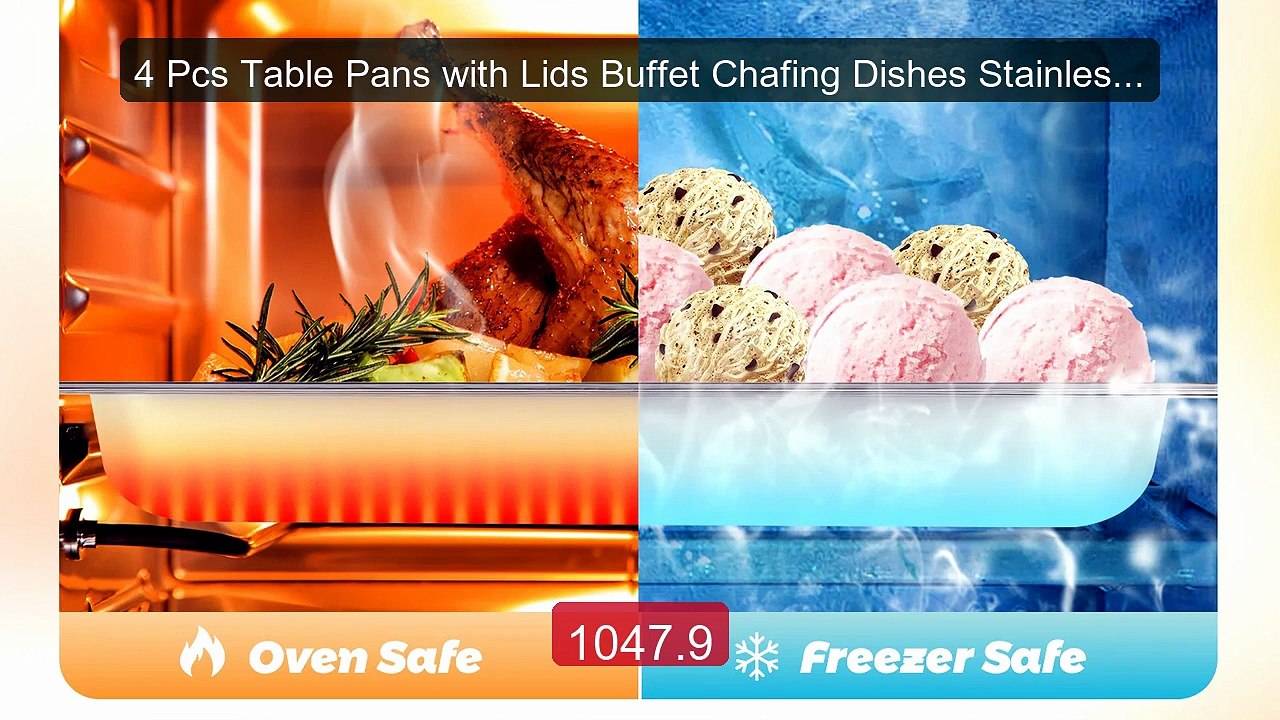 4 Pcs Table Pans with Lids Buffet Chafing Dishes Stainless Steel Fo... -- Top Rated 2026 | Buy Now!