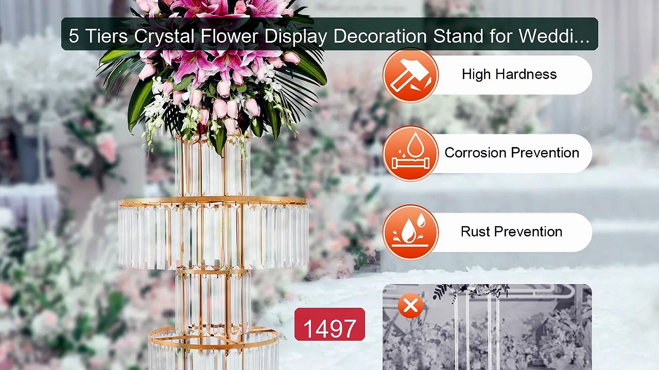 5 Tiers Crystal Flower Display Decoration Stand for Wedding Party ... -- Best Deal 2026 | Shop Now!