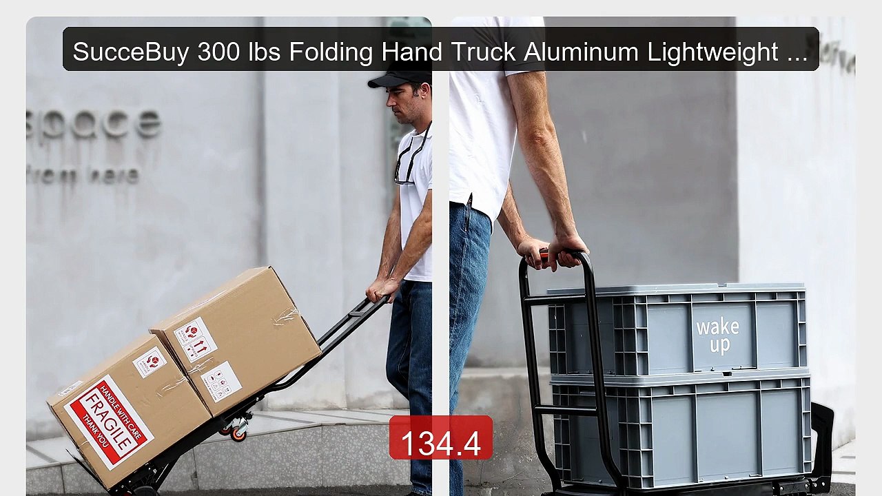 SucceBuy 300 lbs Folding Hand Truck Aluminum Lightweight Platf... -- Hot Deal 2026 | Limited Offer!