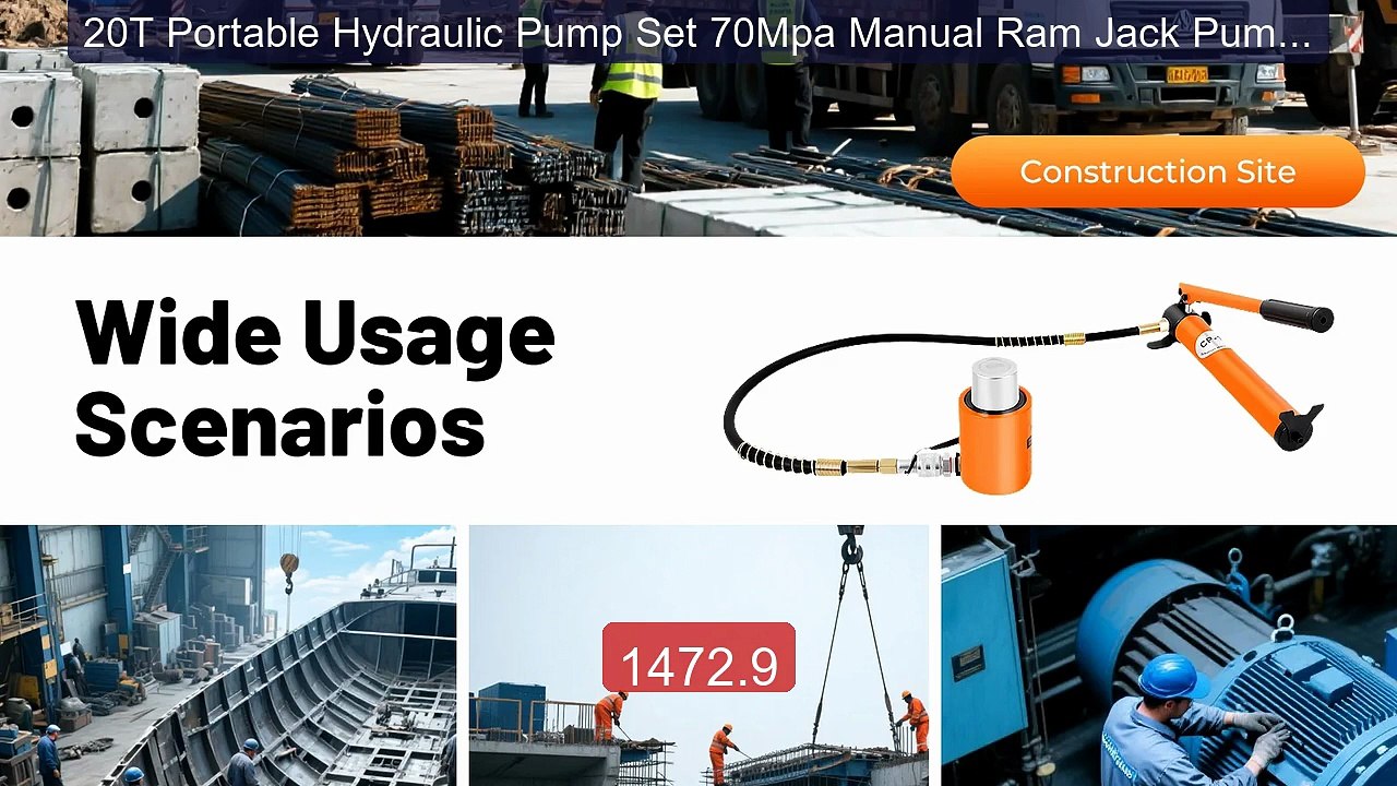 20T Portable Hydraulic Pump Set 70Mpa Manual Ram Jack Pump 50m... -- Best Buy 2026 | Great Quality!