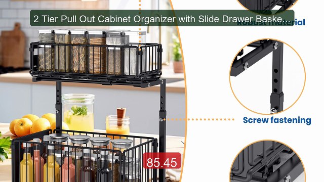 2 Tier Pull Out Cabinet Organizer with Slide Drawer Basket Adjusta... Best Deal 2026 | Shop Now!